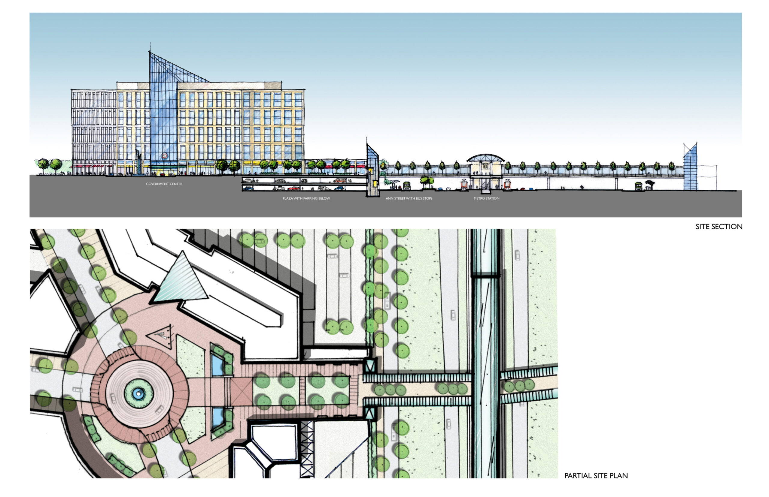 Loudoun County Transit Center - Section and Site Plan
